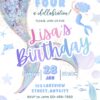 Glitter Aqua Blue Mermaid Tails Birthday Invitation | Under The Sea Party Invite Canva Template Glitter Aqua Blue Mermaid Tails Birthday Invitation | Under The Sea Party Invite Canva Template