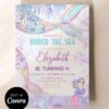 Holographic Mermaid Tail Birthday Invitation Canva Template | Under the Sea Birthday Invite Printable Holographic Mermaid Tail Birthday Invitation Canva Template | Under the Sea Birthday Invite Printable