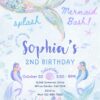 Splish Splash Mermaid Birthday Invitation Card | Under The Sea Mermaid Bash Invitation Template Splish Splash Mermaid Birthday Invitation Card | Under The Sea Mermaid Bash Invitation Template