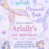 Little Mermaid Bash Invitation Birthday Party Template Printable | Splish Splash Mermaid Invite Editable