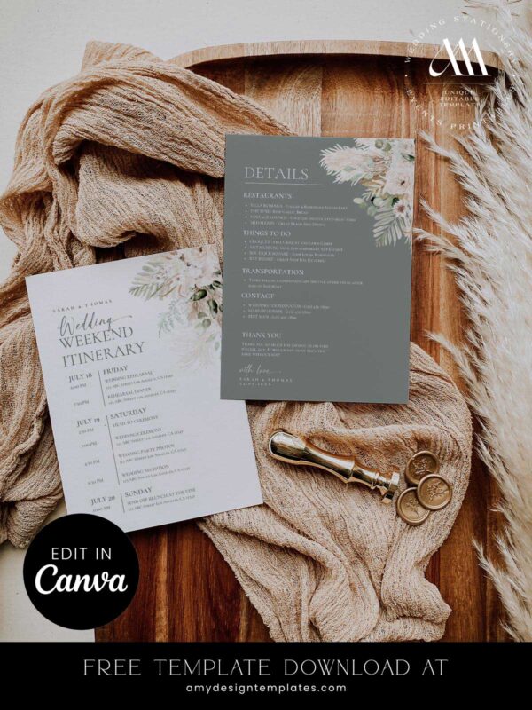 5+ Free Boho Wedding Itinerary Templates: Guide Your Guests with Style Collection of Free Boho Wedding Itinerary Templates FREECV042