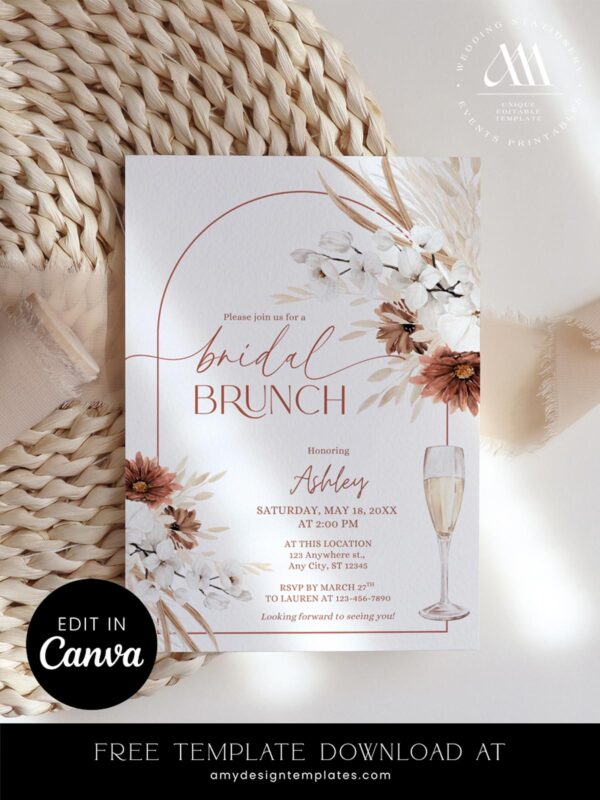 5+ Bridal Shower Brunch Invitations Free: Start Your Celebration in Style! Your Free Bridal Shower Brunch Invitation Template FREECV043