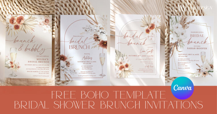 FREECV043 Free Bridal Brunch Invitation Canva Amy Design Templates