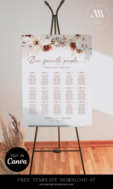 9+ Free Printable Wedding Seating Plan Templates: Guide Your Guests with Ease! Your Free Wedding Seating Plan Template FREECV044