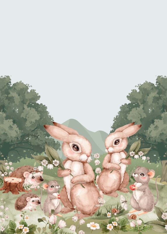 14 Free Blank Birthday Invitation Card Designs: Woodland Animal Party Theme Free Blank Woodland Birthday Invitation Card Animals Party 12