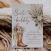 Boots and Bubbly Bridal Shower Invitation | Western Cowgirl Invite Template | Rustic Boho Pampas Grass Boots and Bubbly Bridal Shower Invitation, Western Cowgirl Invite Template, Rustic Boho Pampas Grass, Champagne Bridal Shower Editable Printable