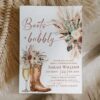 Boots and Bubbly Bridal Shower Invitation | Western Cowgirl Invite Template | Rustic Boho Pampas Grass Boots and Bubbly Bridal Shower Invitation, Western Cowgirl Invite Template, Rustic Boho Pampas Grass, Champagne Bridal Shower Editable Printable
