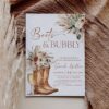 Boots and Bubbly Bridal Shower Invitation, Western Cowgirl Invite Template, Rustic Boho Pampas Grass, Terracotta Editable Printable Card
