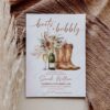 Rustic Boho Boots and Bubbly Bridal Shower Invitation Template | Western Bachelorette Invite Card Rustic Boho Boots and Bubbly Bridal Shower Invitation Template | Western Bachelorette Invite Card