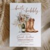 Rustic Boho Boots and Bubbly Bridal Shower Invitation Template | Western Bachelorette Invite Card Rustic Boho Boots and Bubbly Bridal Shower Invitation Template | Western Bachelorette Invite Card