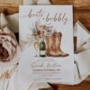 Rustic Boho Boots and Bubbly Bridal Shower Invitation Template | Western Bachelorette Invite Card Rustic Boho Boots and Bubbly Bridal Shower Invitation Template | Western Bachelorette Invite Card