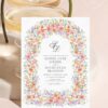 Colorful Wildflower Wedding Invitation Set Template | Floral Spring Summer Wedding Invite Card Colorful Wildflower Wedding Invitation Template Canva | Floral Arch Wedding Invite