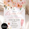 Elegant Watercolor Floral Birthday Brunch Invitation | Editable Canva Template Blush Pink Peach Flowers | Brunch and Bubbly Invite Elegant Watercolor Floral Birthday Brunch Invitation | Editable Canva Template Blush Pink Peach Flowers | Brunch and Bubbly Invite