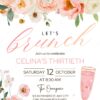 Elegant Watercolor Floral Birthday Brunch Invitation | Editable Canva Template Blush Pink Peach Flowers | Brunch and Bubbly Invite Elegant Watercolor Floral Birthday Brunch Invitation | Editable Canva Template Blush Pink Peach Flowers | Brunch and Bubbly Invite