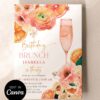 Main Squeeze Birthday Brunch Invite Template | Orange Peach Floral Invitation Editable Canva | 30th Birthday Brunch Bubbly