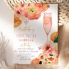 Main Squeeze Birthday Brunch Invite Template | Orange Peach Floral Invitation Editable Canva | 30th Birthday Brunch Bubbly
