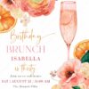 Main Squeeze Birthday Brunch Invite Template | Orange Peach Floral Invitation Editable Canva | 30th Birthday Brunch Bubbly