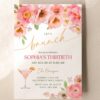 Floral Brunch and Bubbly Birthday Brunch Invitation Card Canva | 30th Birthday, 40th, 50th Birthday Party Template