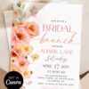 CVBR002 Peach Floral Bridal Brunch Invitation Template 1