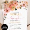 Romantic Peach Blossom Bridal Brunch Invitation Canva Template | Soft Pink Floral Wedding Shower Invite