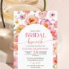 Elegant Rose Floral Bridal Brunch Invitation Template | Soft Pink Luncheon Invite Canva Editable Printable Elegant Rose Floral Bridal Brunch Invitation Template | Soft Pink Luncheon Invite Canva Editable Printable