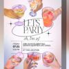 Modern Party Birthday Invitation Template | Cheers Cocktails Drinks Celebration 25th Birthday Canva Editable