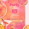 Tropical Disco Birthday Invitation Hibiscus Flowers Summer | Vibrant Island Party Invite Template Canva