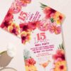 Ibiza Night Birthday Invitation Card | Tropical Disco Hibiscus Cocktail Party Canva Editable Template Ibiza Night Birthday Invitation Card | Tropical Disco Hibiscus Cocktail Party Canva Editable Template