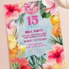 Tropical Ibiza Night Birthday Invitation | Citrus Fruit Disco Ball Pink Hibiscus Canva Editable Template Tropical Ibiza Night Birthday Invitation | Citrus Fruit Disco Ball Pink Hibiscus Canva Editable Template