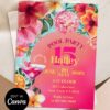 Pink Tropical Pool Party Birthday Invitation | Disco Ball Martini Cocktail Summer Bash Canva Editable Template Pink Tropical Pool Party Birthday Invitation | Disco Ball Martini Cocktail Summer Bash Canva Editable Template