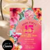 Pink Tropical Pool Party Birthday Invitation | Disco Ball Martini Cocktail Summer Bash Canva Editable Template Pink Tropical Pool Party Birthday Invitation | Disco Ball Martini Cocktail Summer Bash Canva Editable Template