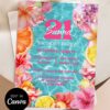 Tropical Beach Club Birthday Invitation Template Printable | Cocktail Pool Party Invite Card Editable Tropical Beach Club Birthday Invitation Template Printable | Cocktail Pool Party Invite Card Editable