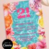Tropical Beach Club Birthday Invitation Template Printable | Cocktail Pool Party Invite Card Editable Tropical Beach Club Birthday Invitation Template Printable | Cocktail Pool Party Invite Card Editable