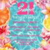 Tropical Beach Club Birthday Invitation Template Printable | Cocktail Pool Party Invite Card Editable Tropical Beach Club Birthday Invitation Template Printable | Cocktail Pool Party Invite Card Editable