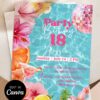 Tropical Pink Martini Poolside Birthday Invitation Template Canva | Glam Disco Ball 18th Birthday Invite Editable Tropical Pink Martini Poolside Birthday Invitation Template Canva | Glam Disco Ball 18th Birthday Invite Editable
