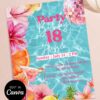 Tropical Pink Martini Poolside Birthday Invitation Template Canva | Glam Disco Ball 18th Birthday Invite Editable Tropical Pink Martini Poolside Birthday Invitation Template Canva | Glam Disco Ball 18th Birthday Invite Editable