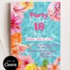 Tropical Pink Martini Poolside Birthday Invitation Template Canva | Glam Disco Ball 18th Birthday Invite Editable Tropical Pink Martini Poolside Birthday Invitation Template Canva | Glam Disco Ball 18th Birthday Invite Editable