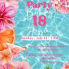 Tropical Pink Martini Poolside Birthday Invitation Template Canva | Glam Disco Ball 18th Birthday Invite Editable Tropical Pink Martini Poolside Birthday Invitation Template Canva | Glam Disco Ball 18th Birthday Invite Editable