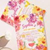 Vibrant Yellow Pink Floral Tropical Disco Birthday Invitation Card | Summer Hibiscus Party Canva Editable Template Vibrant Yellow Pink Floral Tropical Disco Birthday Invitation Card | Summer Hibiscus Party Canva Editable Template
