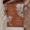 Rustic Western Terracotta Save the Date with Photo Template | Cowboy Boot Bohemian Wedding Engagement Card