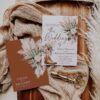 Rustic Western Wedding Invitation Template | Terracotta Fall Wedding Invite Card | Boho Cowboy Boots Pampas Grass