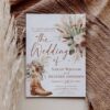 Rustic Western Wedding Invitation Template | Terracotta Fall Wedding Invite Card | Boho Cowboy Boots Pampas Grass Rustic Western Wedding Invitation Template | Terracotta Fall Wedding Invite Card | Boho Cowboy Boots Pampas Grass