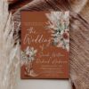 Boho Rust Cowboy Boot Wedding Invitation Template | Southwestern Terracotta Fall Wedding Invite Card