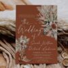Boho Rust Cowboy Boot Wedding Invitation Template | Southwestern Terracotta Fall Wedding Invite Card