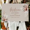 Rustic Boho Fall Wedding Invitations Template Bundle | Earthy Tan Wedding Stationery Printable Boho Fall Wedding Sign Template Printable | Bohemian Wedding Welcome Signage