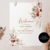 Boho Fall Wedding Sign Template Printable | Bohemian Wedding Welcome Signage