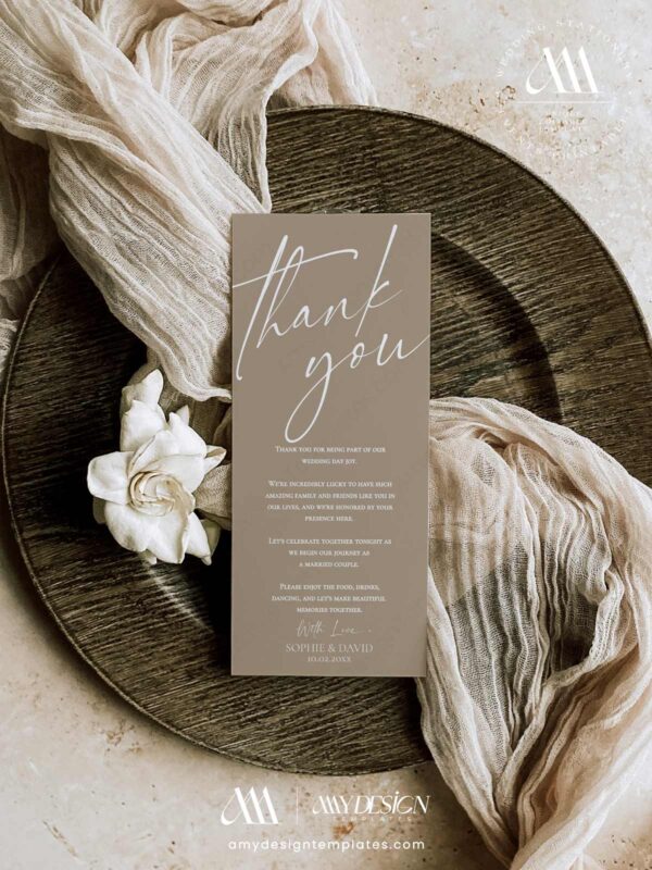 Rustic Boho Fall Wedding Invitations Template Bundle | Earthy Tan Wedding Stationery Printable Thank You Note Card Rustic Boho Fall Wedding Template Bundle - 50+ DIY Printable Wedding Stationery Printable | Earthy Tan Bohemian Pampas Grass