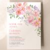 Pink Floral Wedding Invitation Template Set
