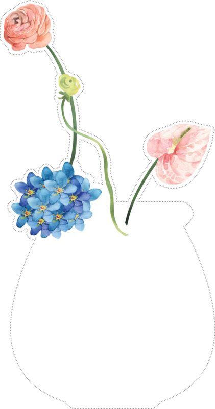 Free Printable Watercolor Flower Vase Blank Calendars: 12 Monthly Floral PNGs Transparent FREE CD011 Free Printable Watercolor Flower Vase Blank Calendars Amy Design Templates 11