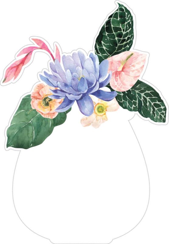 Free Printable Watercolor Flower Vase Blank Calendars: 12 Monthly Floral PNGs Transparent FREE CD011 Free Printable Watercolor Flower Vase Blank Calendars Amy Design Templates 12